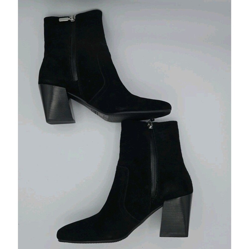 Blondo Sadie Waterproof Bootie Woman Black Suede Ankle Block Heel Boots Size 9 - Picture 6 of 10